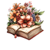 Flowers in an open book
