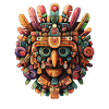 Bunte Aztekenmaske Farbexplosion