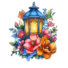 Blumenlaterne im Nachtglanz