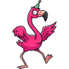 Cute Clumsy Flamingo Party Cartoon