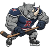Süßer Eishockeyspieler Rhino cool Cartoon Stark
