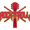 RocknRoll Guitar and Drumsticks Crest
