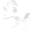 Chimp Typist Imprimé rétro