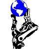 Erdball in Roboterhand
