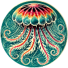 Vibrant Jellyfish Mandala