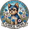 Yorkie Mom Floral Emblem