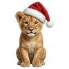 Wild little lion celebrates Christmas