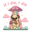 Cute pug with dumbbell in UFO