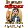 Bierglück Cartoon Motiv mit Glas