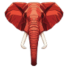 Red Geometric Elephant Head
