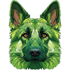 Grüner Polygonwolf