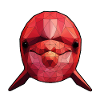 Red Polygon Fish Geometric Art
