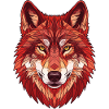 Geometric Red Wolf