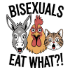 Animal trio faces: cat, chicken, donkey