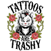 Punkkatze mit Lederjacke und Rosen