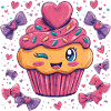 Heart Sprinkle Cupcake Charm