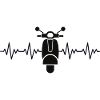 Moped Scooter ECG Heartbeat Heart Rate