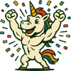 Feier starker Einhorn-Flexing-Partykunst