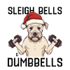 Sleigh Bells & Dumbbells Dog Xmas Design