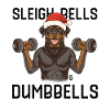 Rottweiler Sleigh Bells & Dumbbells Xmas