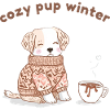 Cozy Pup Winter Cute Dog Design