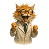 Scientific Cat in White Coat