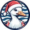 Weihnachtsente im Santa-Hut
