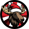 Christmas Moose with Santa Hat