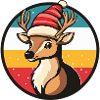 Reindeer in a holiday hat