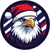 Christmas eagle in the flag circle