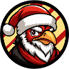 Christmas Rooster in Santa Style