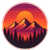 Sunset Ridge Circle Mountain Pines t-shirt
