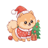 Kawaii-Weihnachtshund im Pullover