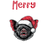 Merry Batmas Funny Bat Christmas Motif