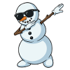 Dab Snowman Cartoon