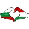 Bulgaria Hungary Flag Hands Heart Shape