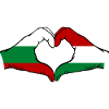 Bulgaria Hungary Flag Hands Heart Shape