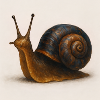 Snail with blue shimmer shell
