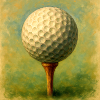 Golfball im künstlerischen Brett auf dem Abschlag