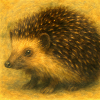 Hérisson doré à l’aquarelle