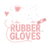 Coffee scrubs and rubber gloves
