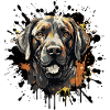 Dog Portrait Water Splash