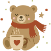 Cute Bear with Scarf & Warm Cup