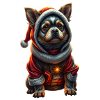 Christmas Dog in Coat
