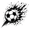 Explodierender Fußball in Schwarzweiß