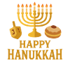 Menorah d’or : Joyeux Hanoukka