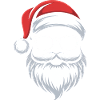 Weihnachts-Santa mit Bart und Brille