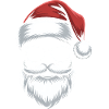 Santa glasses with beard & cap