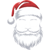 Santa Claus with mustache glasses