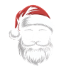 Santa with glasses and beard
